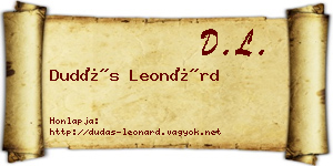 Dudás Leonárd névjegykártya